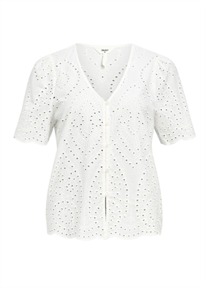 Bitten ss v-neck bluse Cloud Dancer Object 